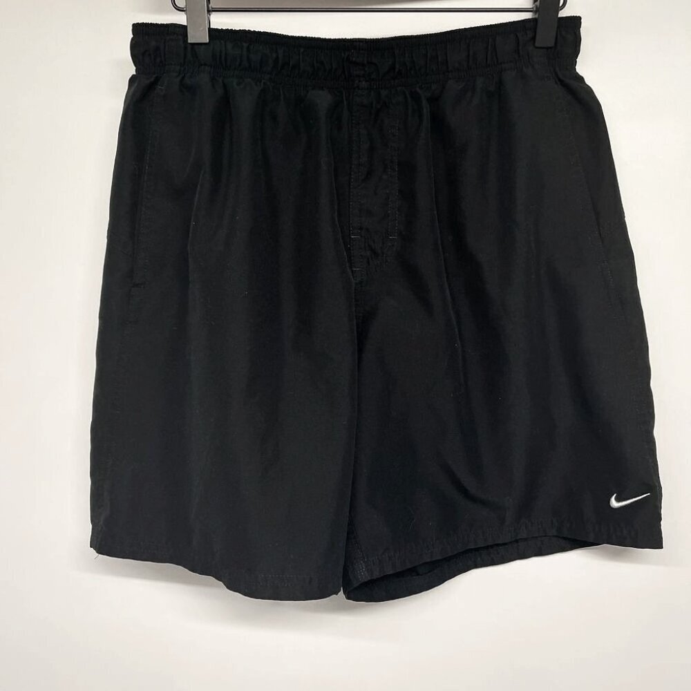Nike 7" Volley Water Shorts Swim Trunks Board Shorts Medium Solid Black